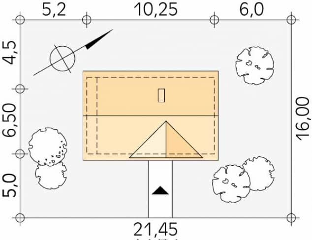 Rzut projektu Poziomka bal (BAL) - Usytuowanie na działce
