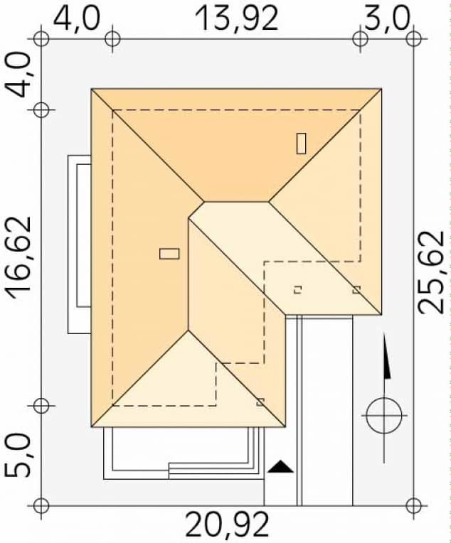 Rzut projektu Neptun 5 dr-T (DR-T) - Usytuowanie na działce
