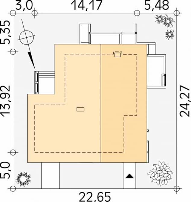 Rzut projektu Lara 2 (CE) - Usytuowanie na działce