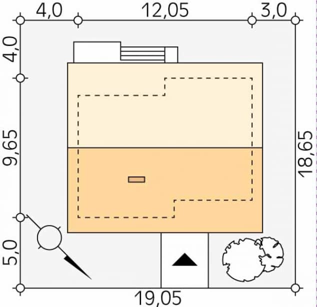 Rzut projektu Mak (CE) - Usytuowanie na działce