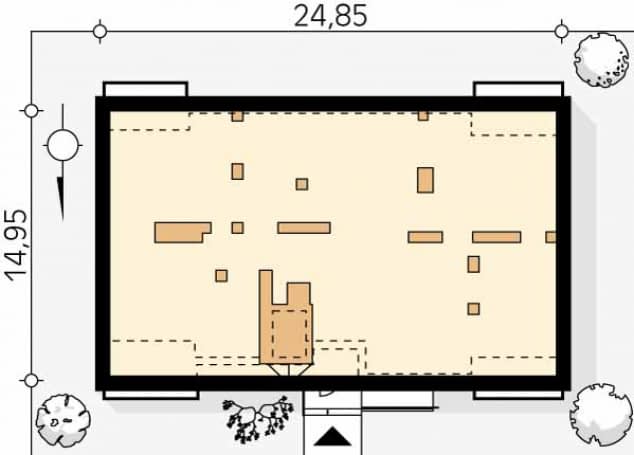 Rzut projektu Akant 3 (CE) - Usytuowanie na działce
