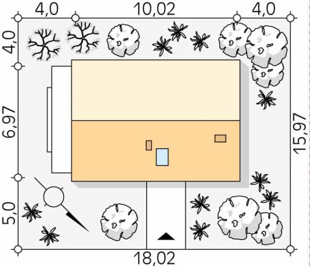 Rzut projektu Alikante (CE) - Usytuowanie na działce