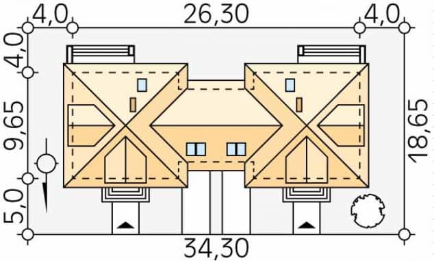 Rzut projektu Alga (CE) - Usytuowanie na działce