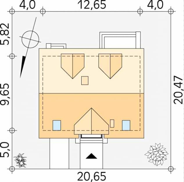 Rzut projektu Carmen (CE) - Usytuowanie na działce