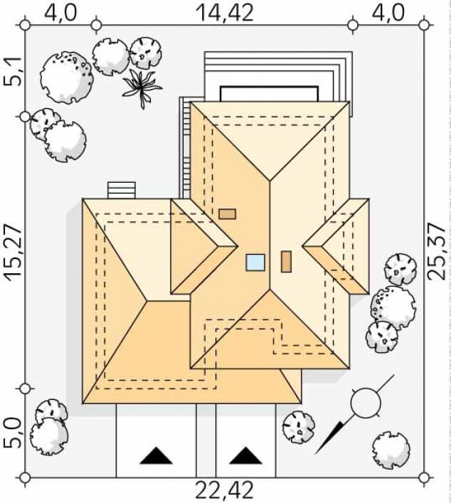 Rzut projektu Cyprys 10 (KO) - Usytuowanie na działce