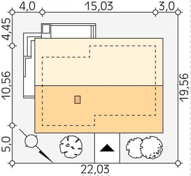 Rzut projektu Atalia (CE) - Usytuowanie na działce