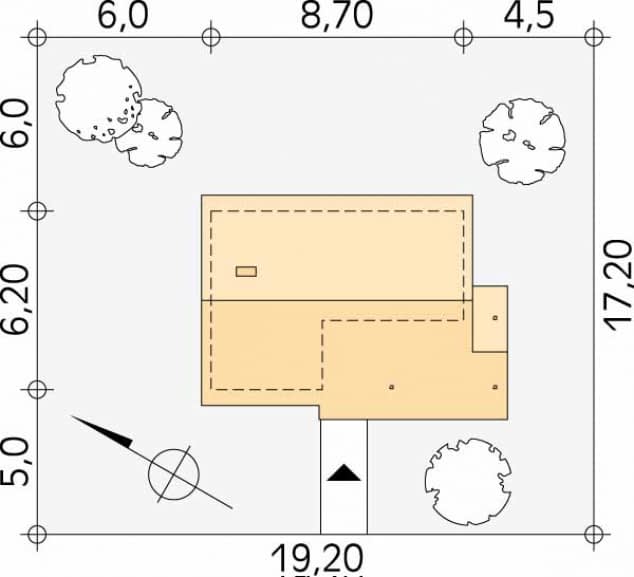 Rzut projektu Best dr-S (DR-S) - Usytuowanie na działce