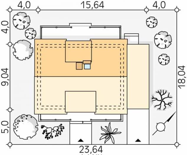 Rzut projektu Jagodowy 2 dr-T (DR-T) - Usytuowanie na działce