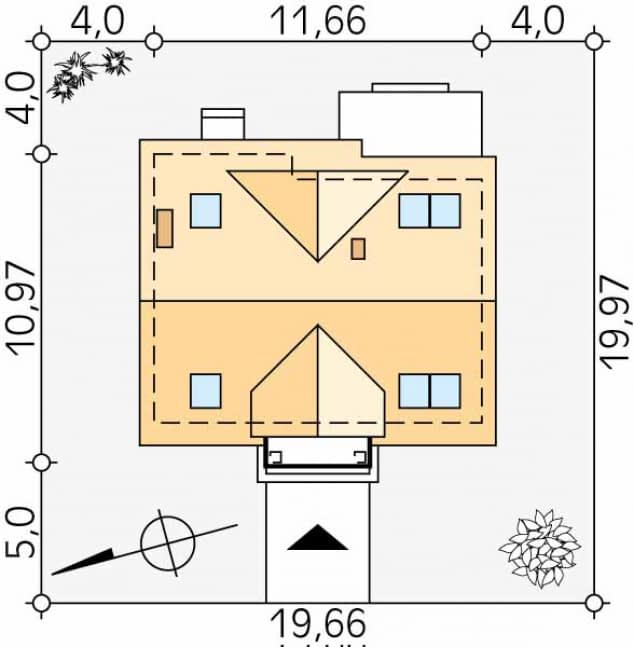 Rzut projektu Aurum (KO) - Usytuowanie na działce