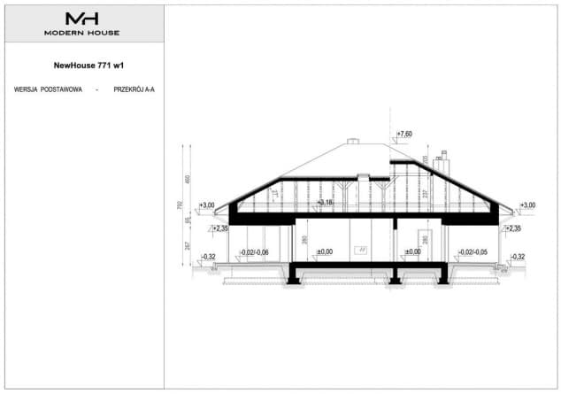 Rzut projektu NewHouse 771 w1 - Przekrój