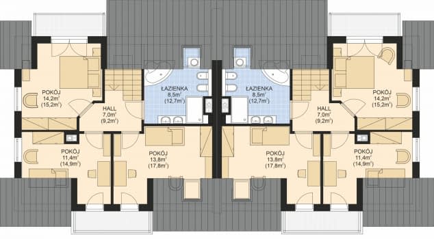 Rzut projektu APS 254 - Poddasze