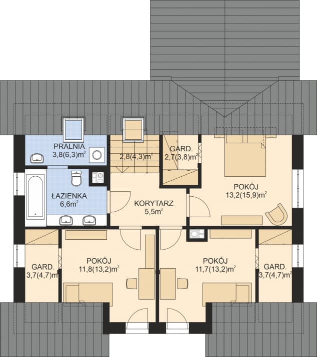 Rzut projektu APS 342 ECO - Poddasze