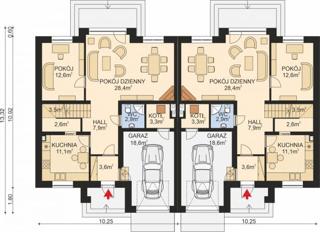 Rzut projektu APS 185 NEW - Parter