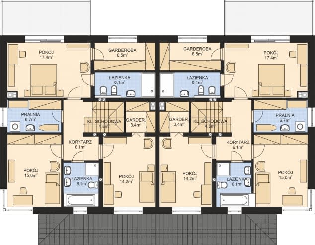 Rzut projektu APS 330 DWU - Poddasze