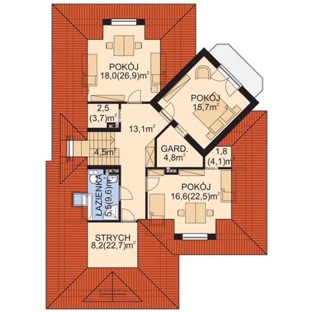 Rzut projektu APS 084 - Poddasze
