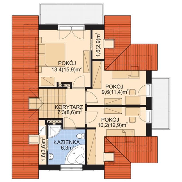 Rzut projektu APS 139 - Poddasze