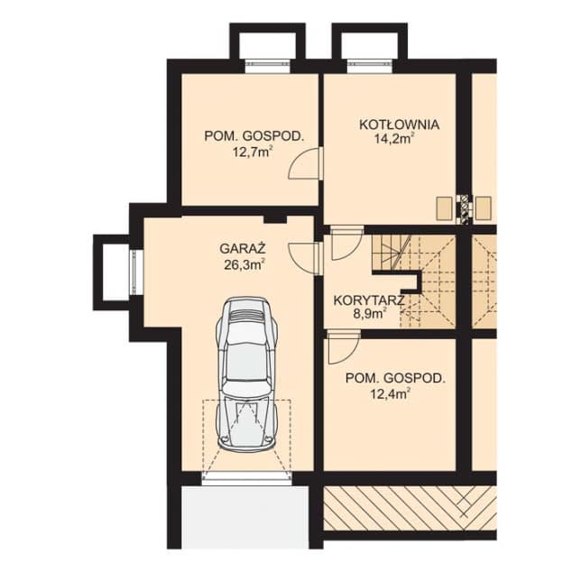 Rzut projektu APS 092 - Piwnica