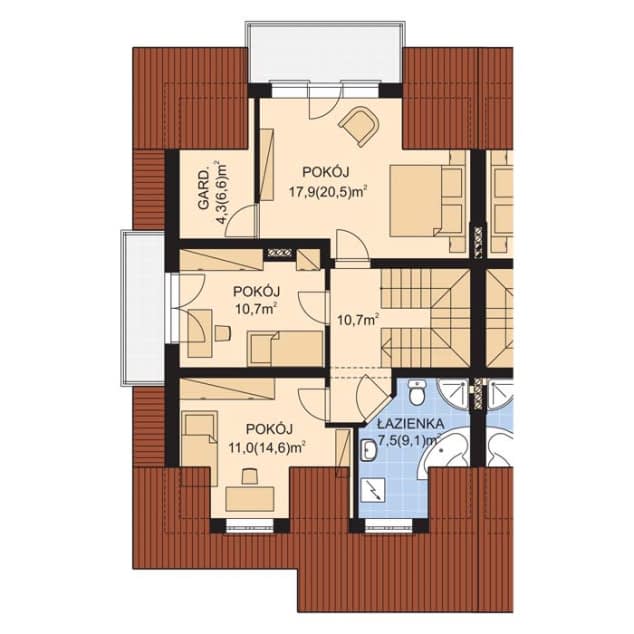 Rzut projektu APS 092 - Poddasze