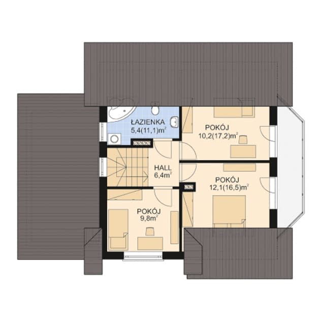 Rzut projektu APS 068 - Poddasze