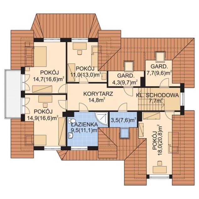 Rzut projektu APS 064 - Poddasze