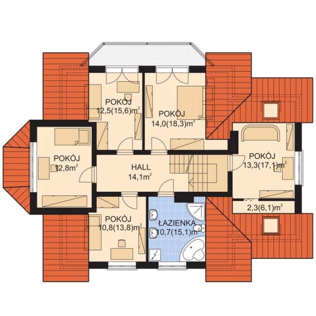 Rzut projektu APS 063 - Poddasze