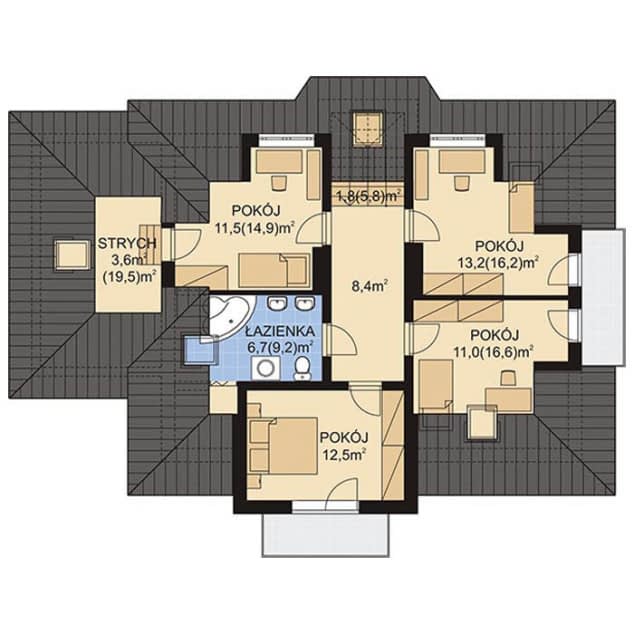 Rzut projektu APS 038 - Poddasze