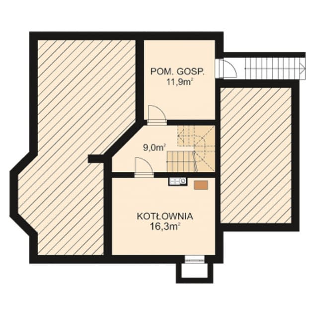 Rzut projektu APS 034 - Piwnica