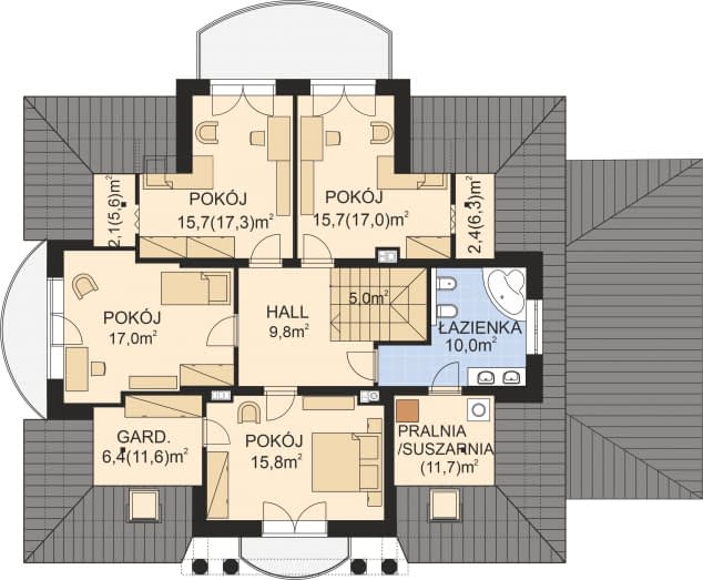 Rzut projektu APS 022 + G - Poddasze