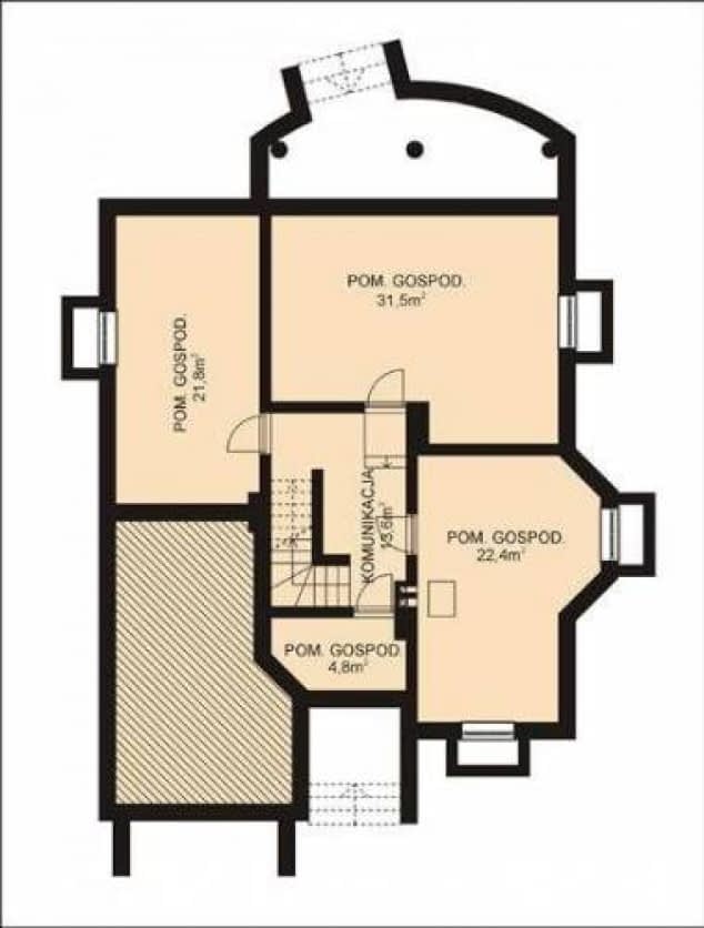 Rzut projektu APS 016 + P - Piwnica