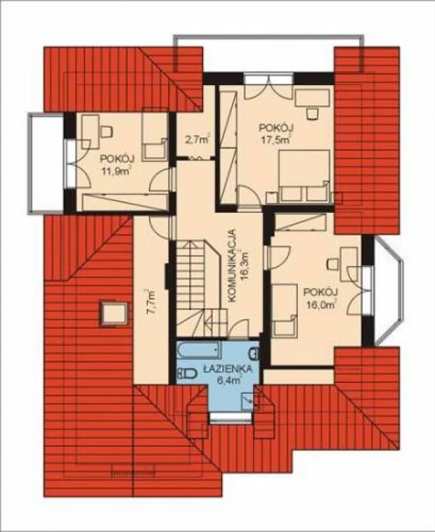 Rzut projektu APS 016 + P - Poddasze