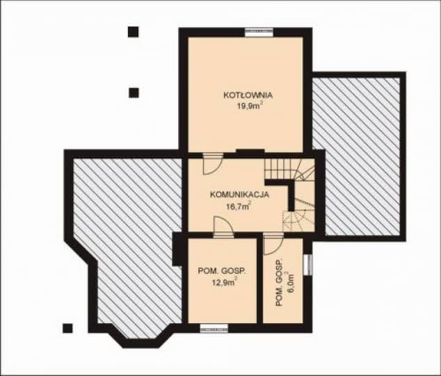 Rzut projektu APS 015 + G - Piwnica