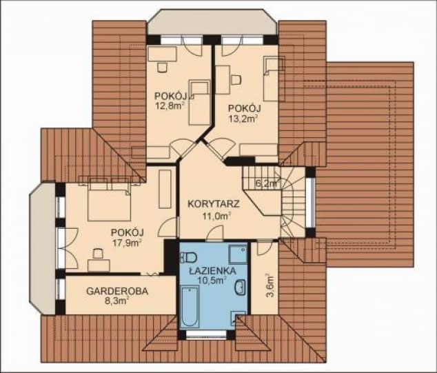 Rzut projektu APS 015 + G - Poddasze