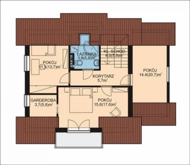Rzut projektu APS 123 + G - Poddasze