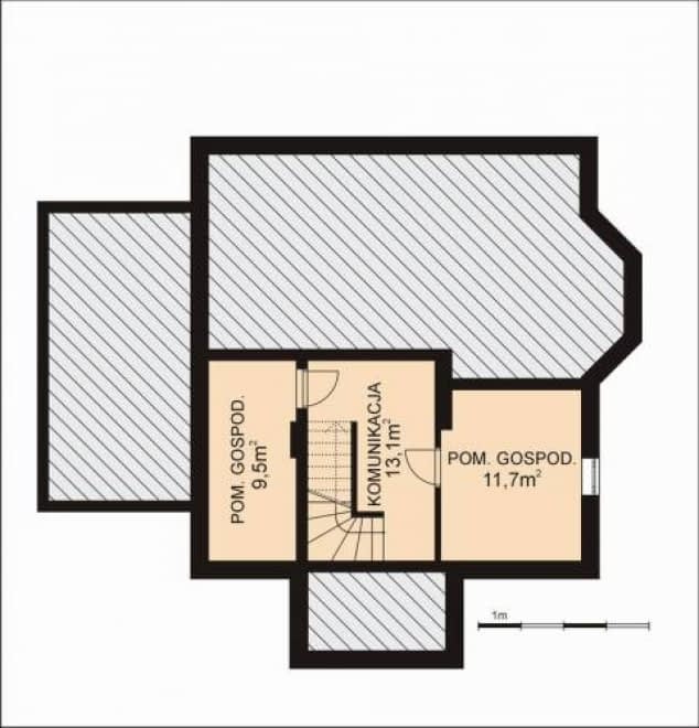 Rzut projektu APS 009 + G - Piwnica