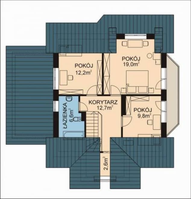 Rzut projektu APS 009 + G - Poddasze