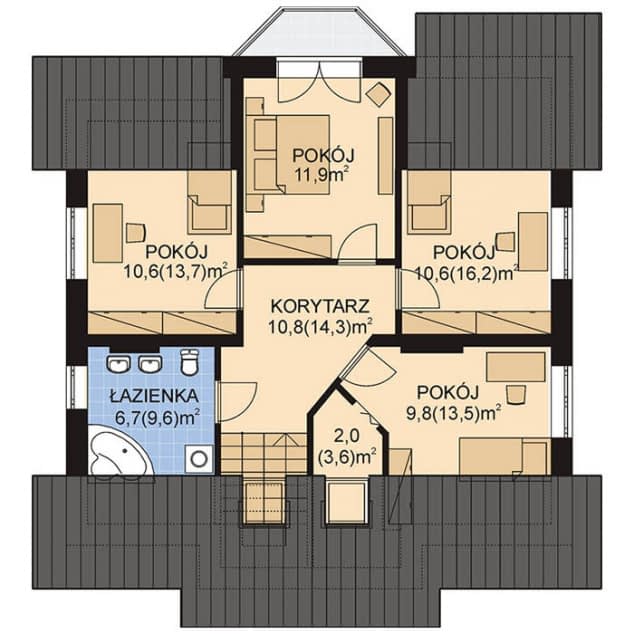 Rzut projektu APS 008 - Poddasze
