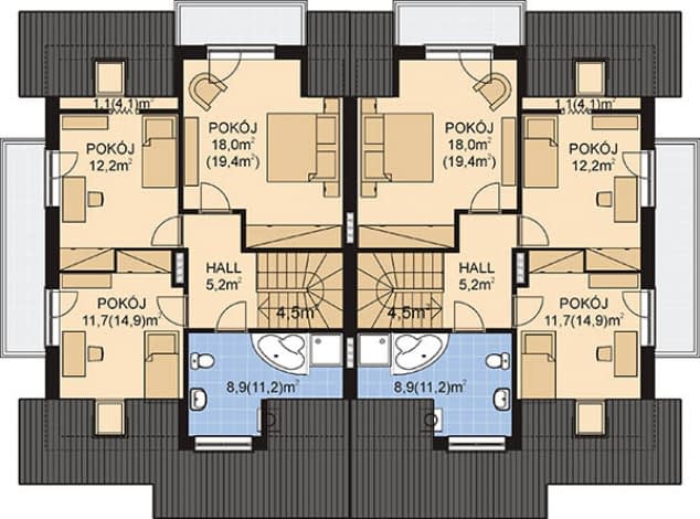 Rzut projektu APS 122 - Poddasze