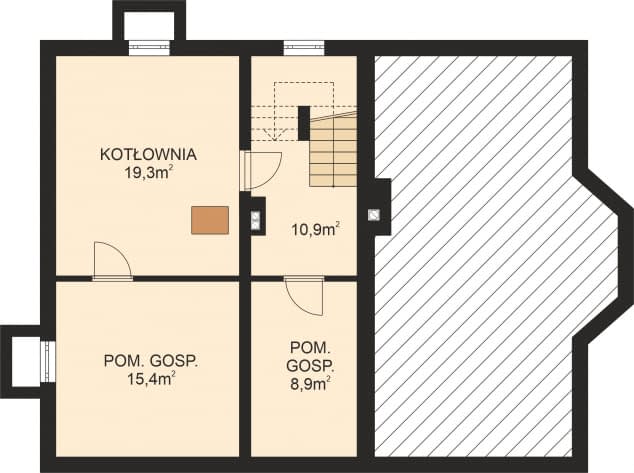 Rzut projektu APS 257 - Piwnica