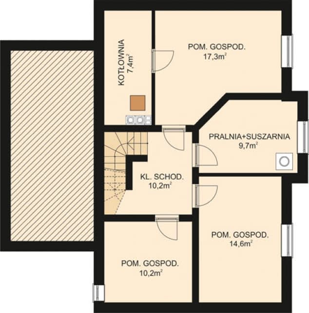 Rzut projektu APS 110 NEW - Piwnica