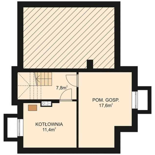 Rzut projektu APS 001 NEW + P - Piwnica