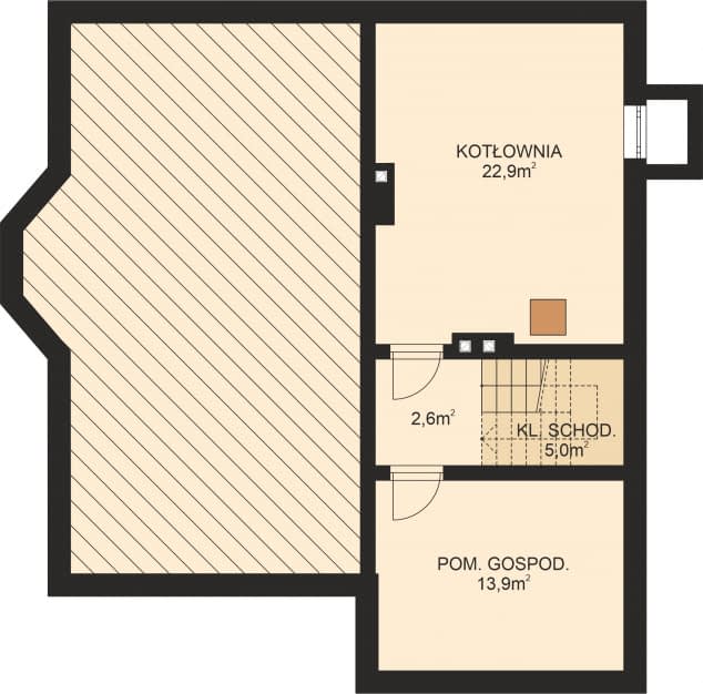 Rzut projektu APS 190 NEW - Piwnica