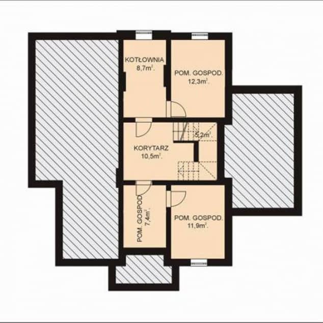 Rzut projektu APS 017+G - Piwnica