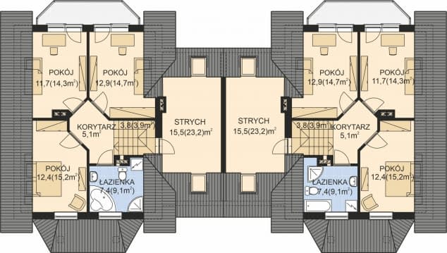 Rzut projektu APS 091 DWULOKALOWY - Poddasze