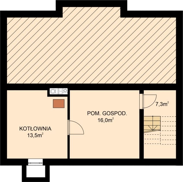 Rzut projektu APS 032 NEW + P - Piwnica