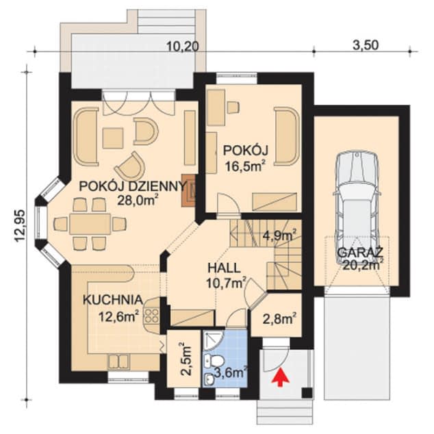 Rzut projektu APS 011 - Parter
