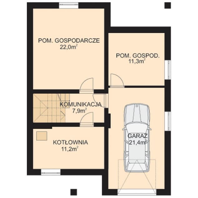 Rzut projektu APS 007 - Piwnica