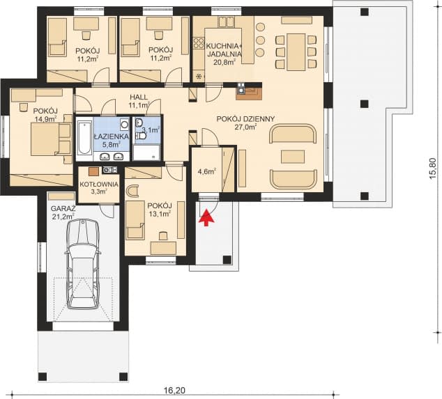 Rzut projektu APS 003 - Parter