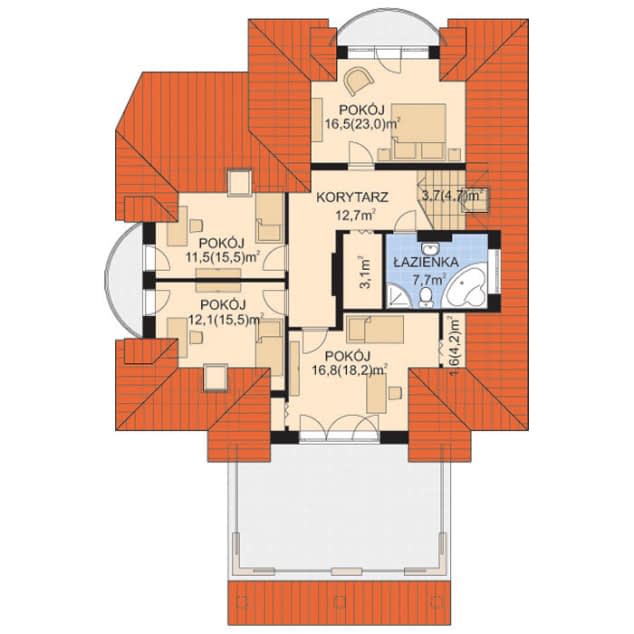 Rzut projektu APS 018 - Poddasze