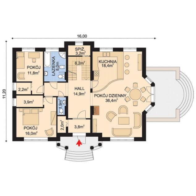 Rzut projektu APS 023 - Parter