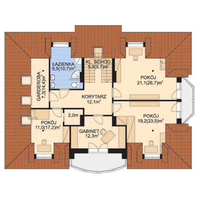 Rzut projektu APS 023 - Poddasze
